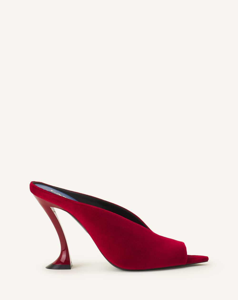 Red Midnight Step Mule In Velvet | Lanvin Women