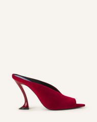 Red Midnight Step Mule In Velvet | Lanvin Women
