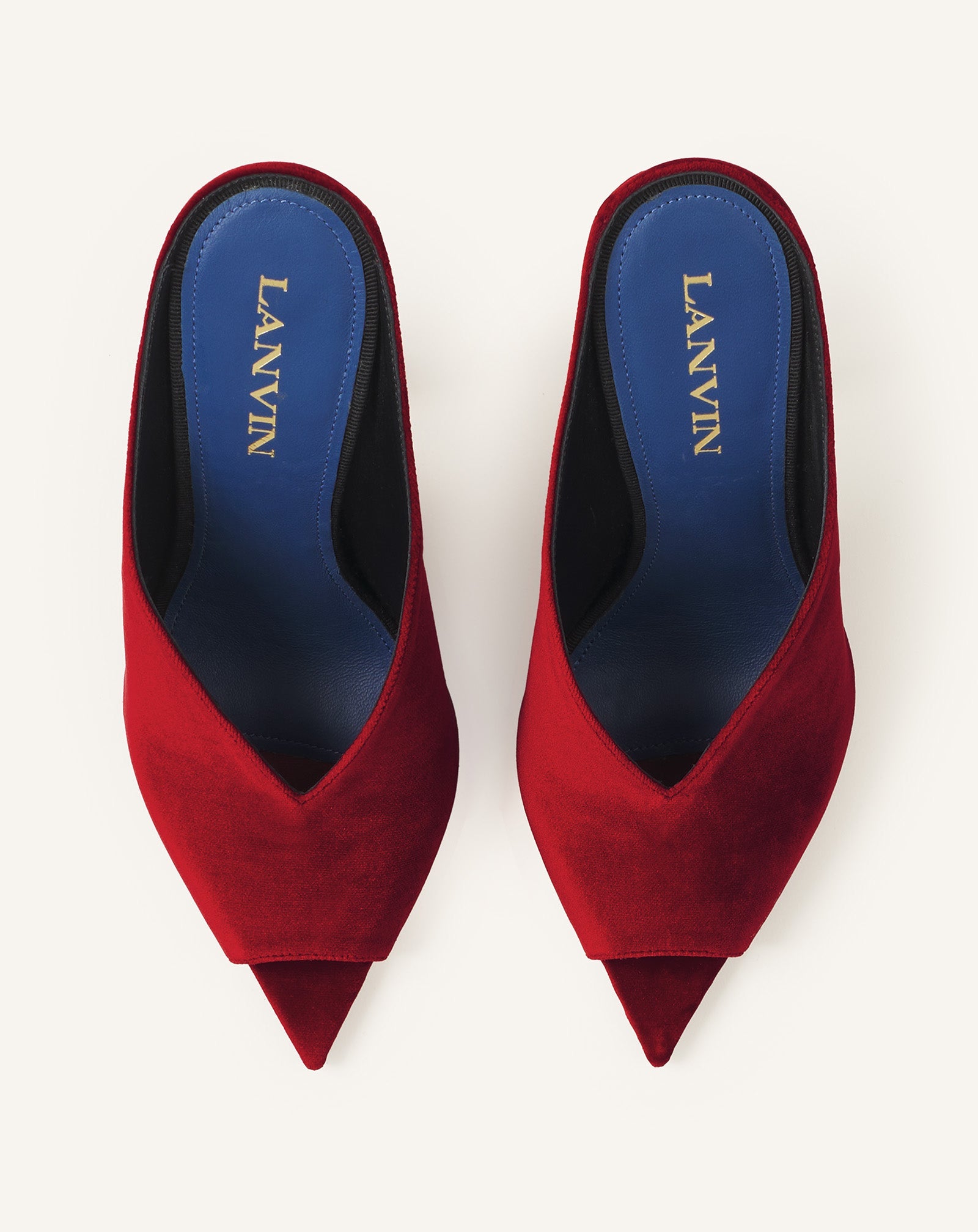 Red Midnight Step Mule In Velvet | Lanvin Women
