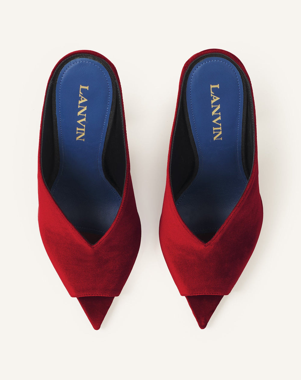Red Midnight Step Mule In Velvet | Lanvin Women