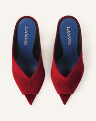 Red Midnight Step Mule In Velvet | Lanvin Women