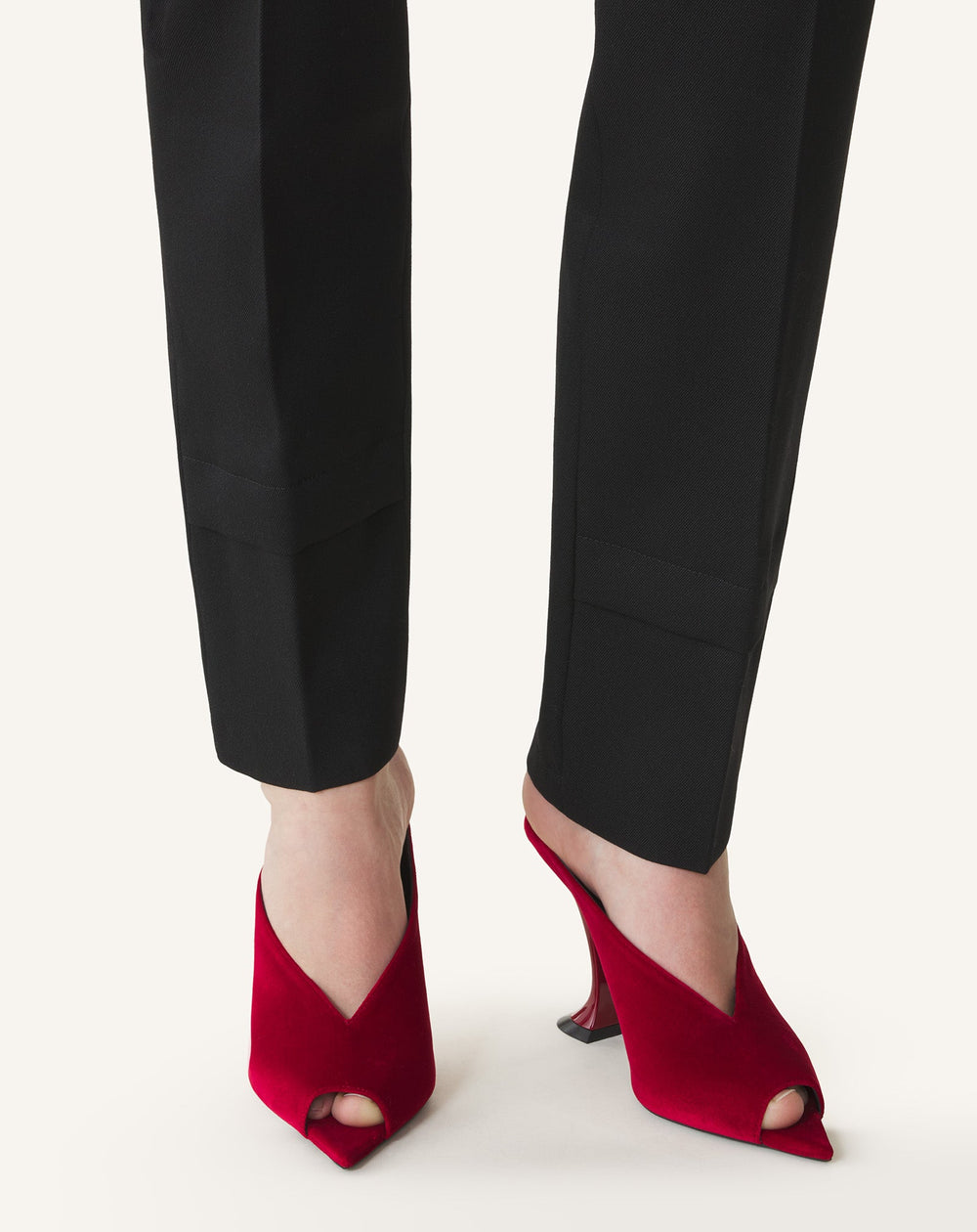 Red Midnight Step Mule In Velvet | Lanvin Women