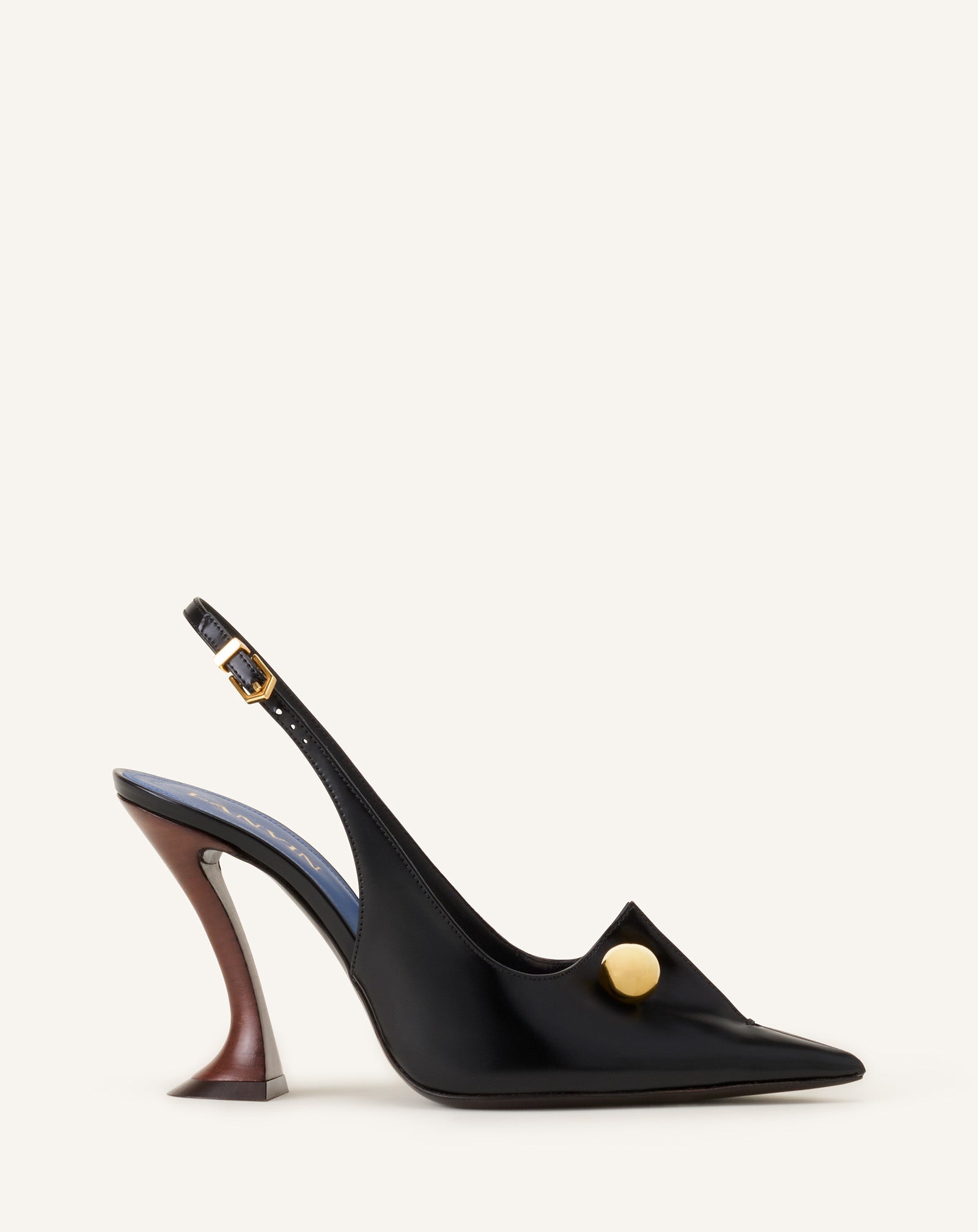 Escarpin Slingback En Cuir Avec Piercing Black | Lanvin Women