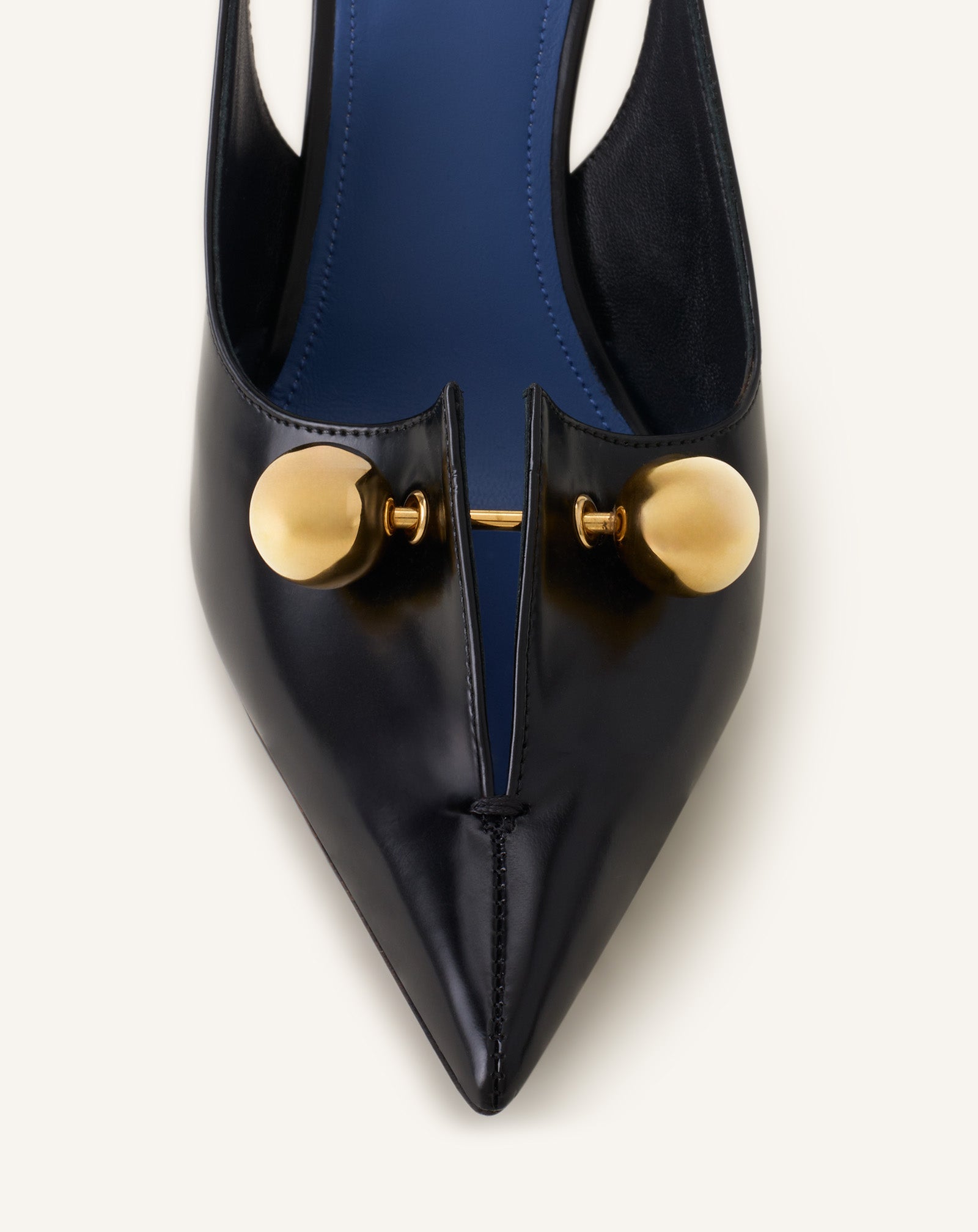 Escarpin Slingback En Cuir Avec Piercing Black | Lanvin Women