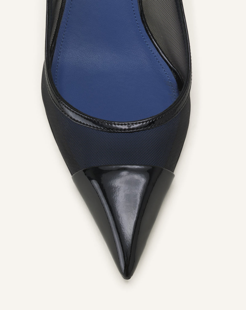 Slingback Nocturne En Mesh Et Cuir Patent Black | Lanvin Women