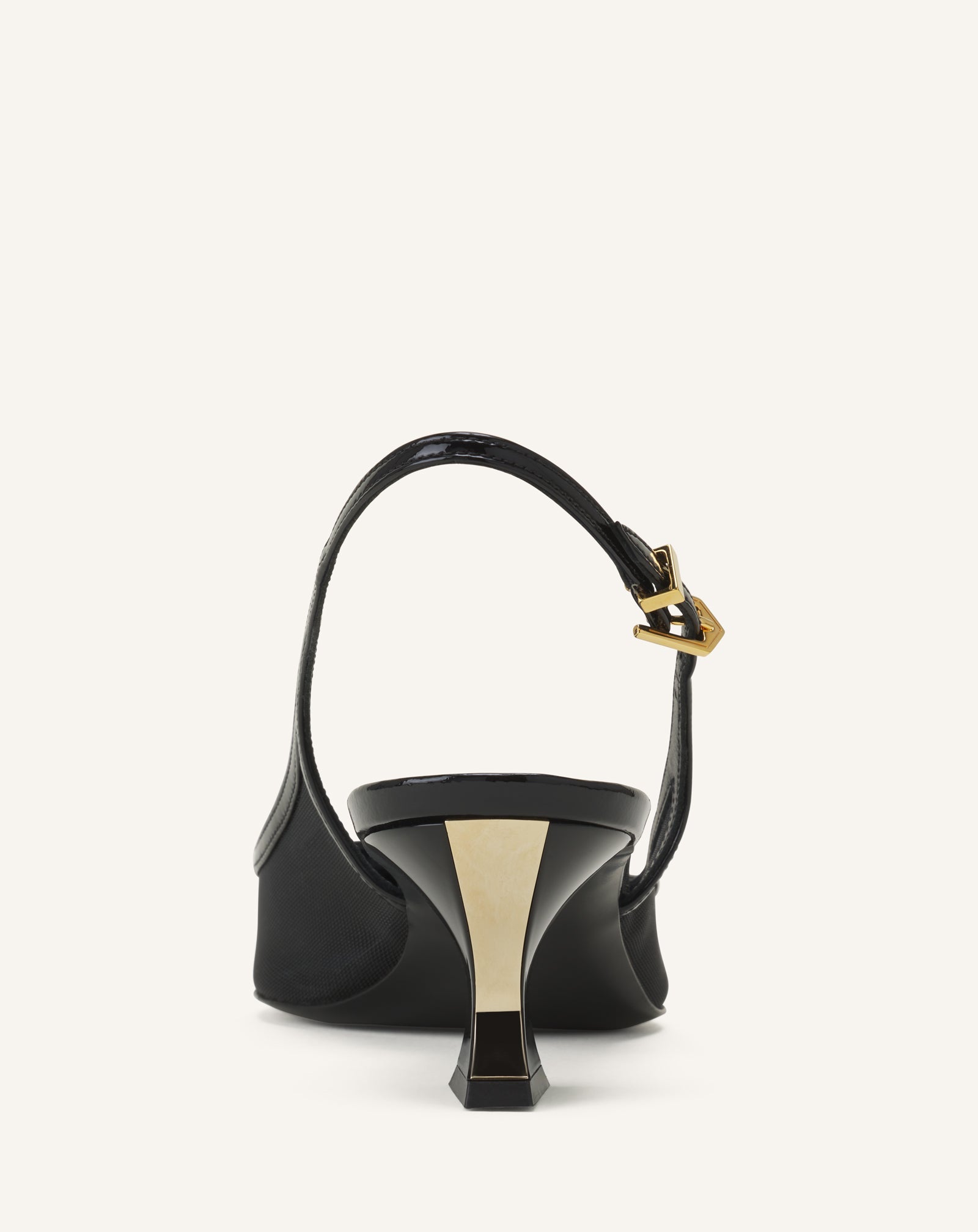 Slingback Nocturne En Mesh Et Cuir Patent Black | Lanvin Women