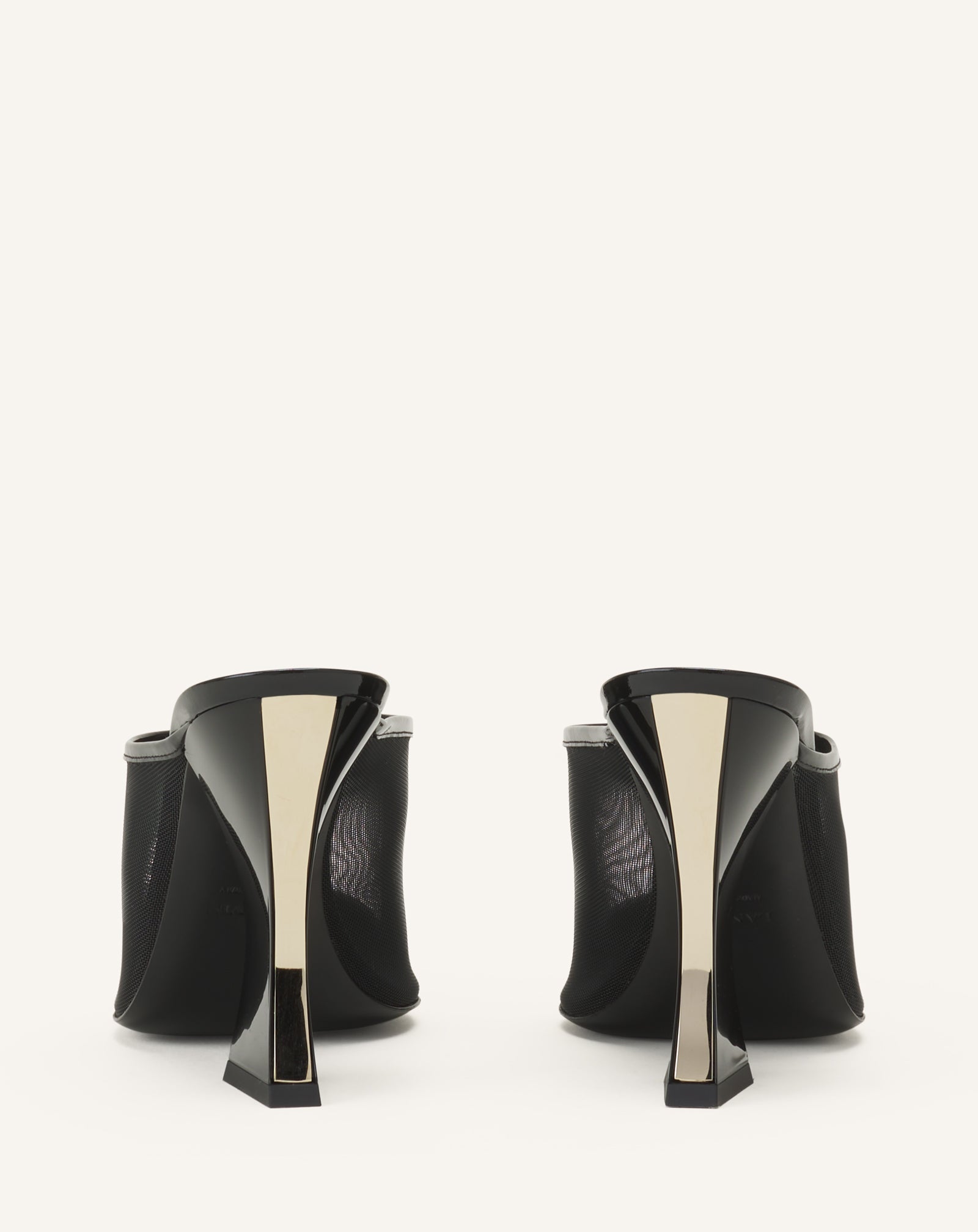 Mule Nocturne En Mesh Et Cuir Patent Black | Lanvin Women