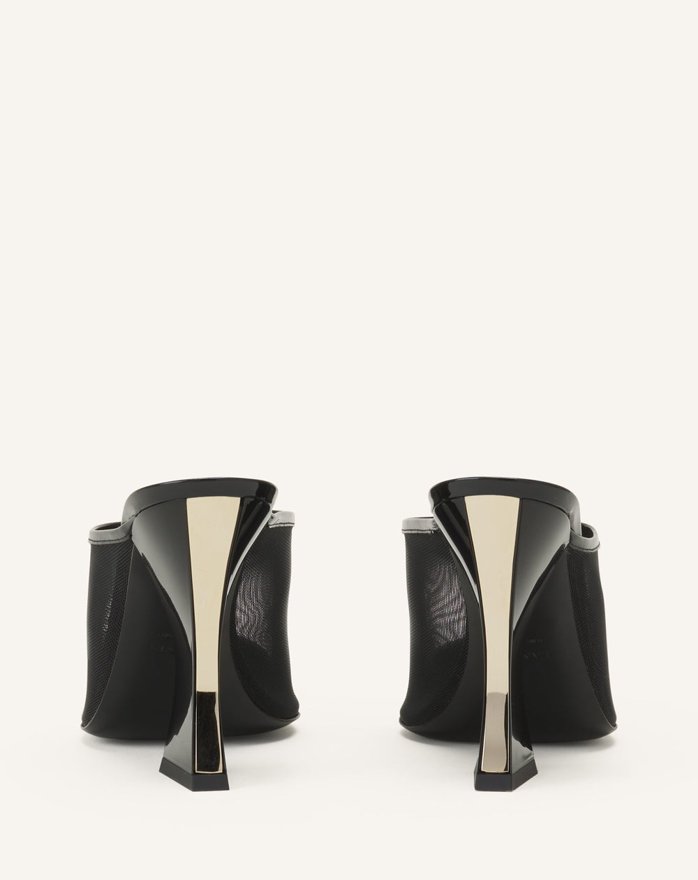 Mule Nocturne En Mesh Et Cuir Patent Black | Lanvin Women