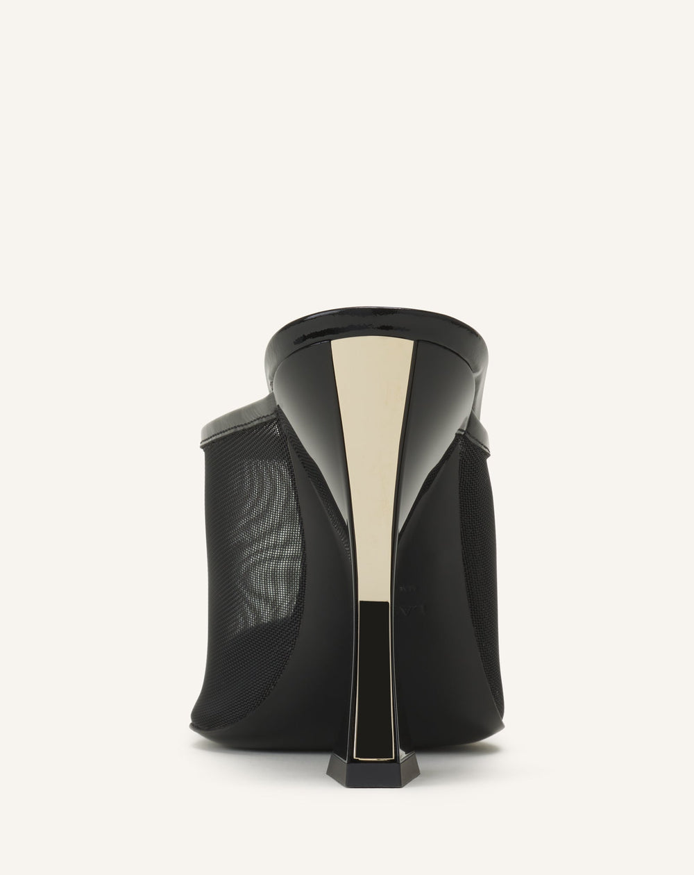 Mule Nocturne En Mesh Et Cuir Patent Black | Lanvin Women