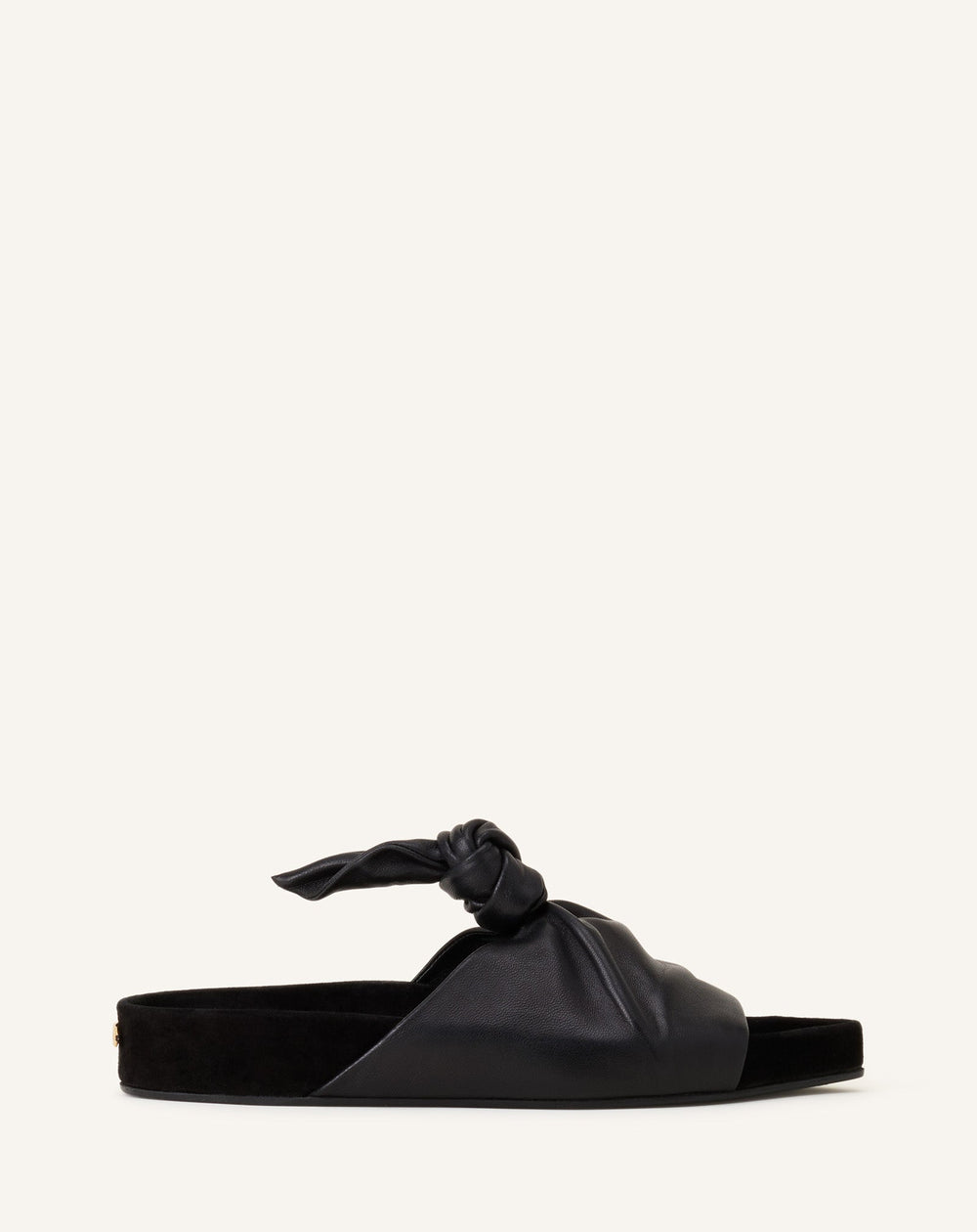Mule Plate À Noeud Cuir Black | Lanvin Women