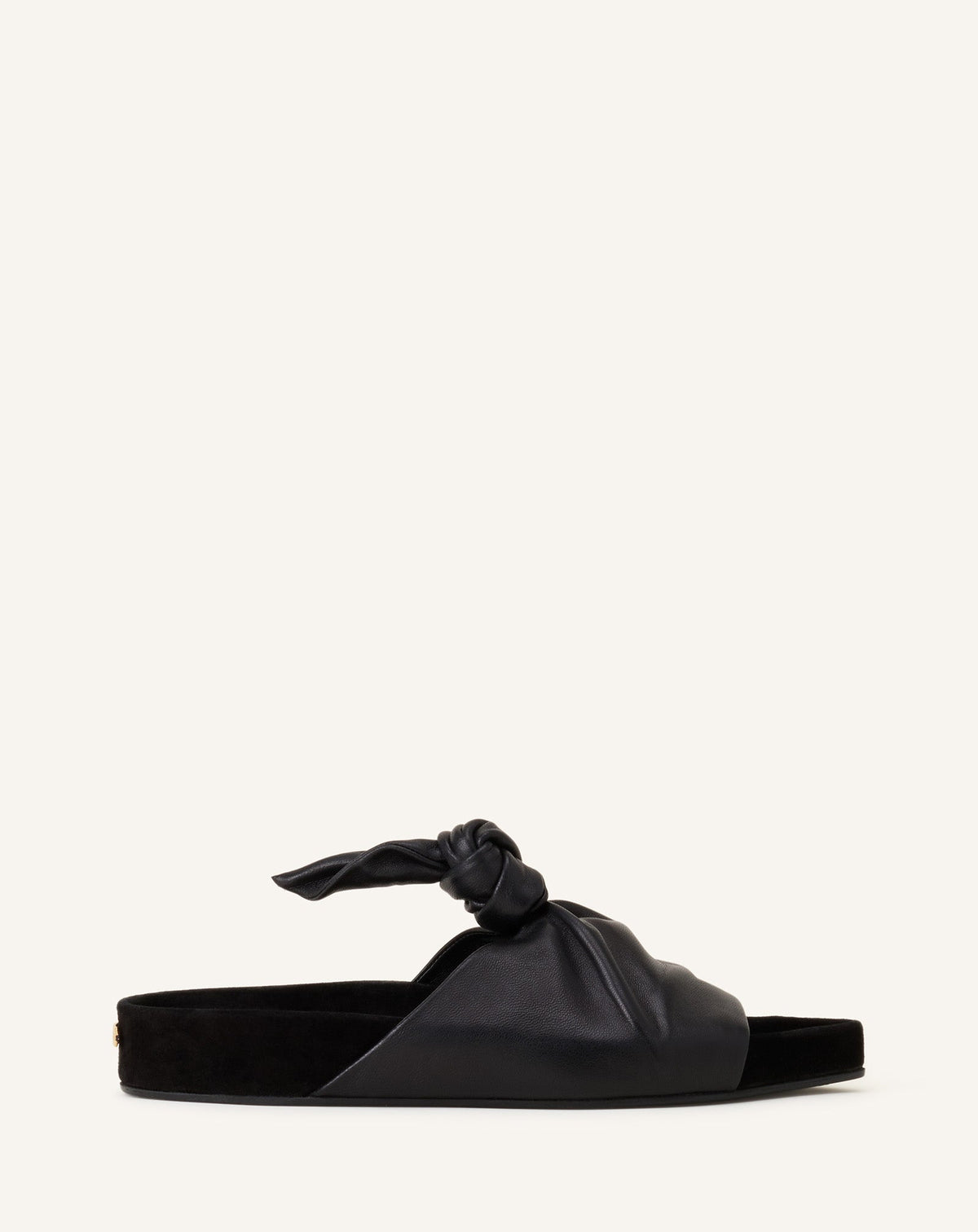 Mule Plate À Noeud Cuir Black | Lanvin Women