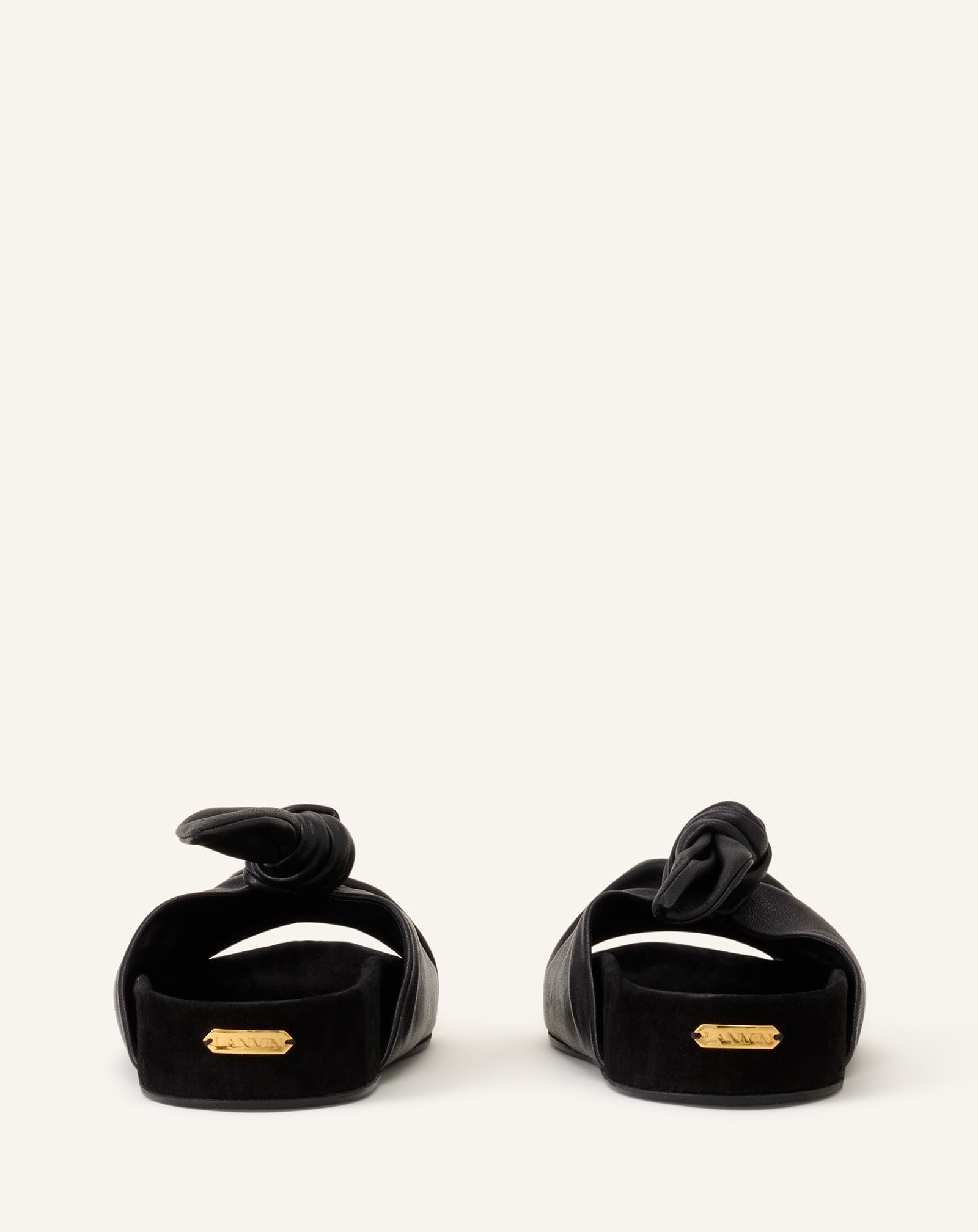 Mule Plate À Noeud Cuir Black | Lanvin Women
