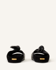 Mule Plate À Noeud Cuir Black | Lanvin Women