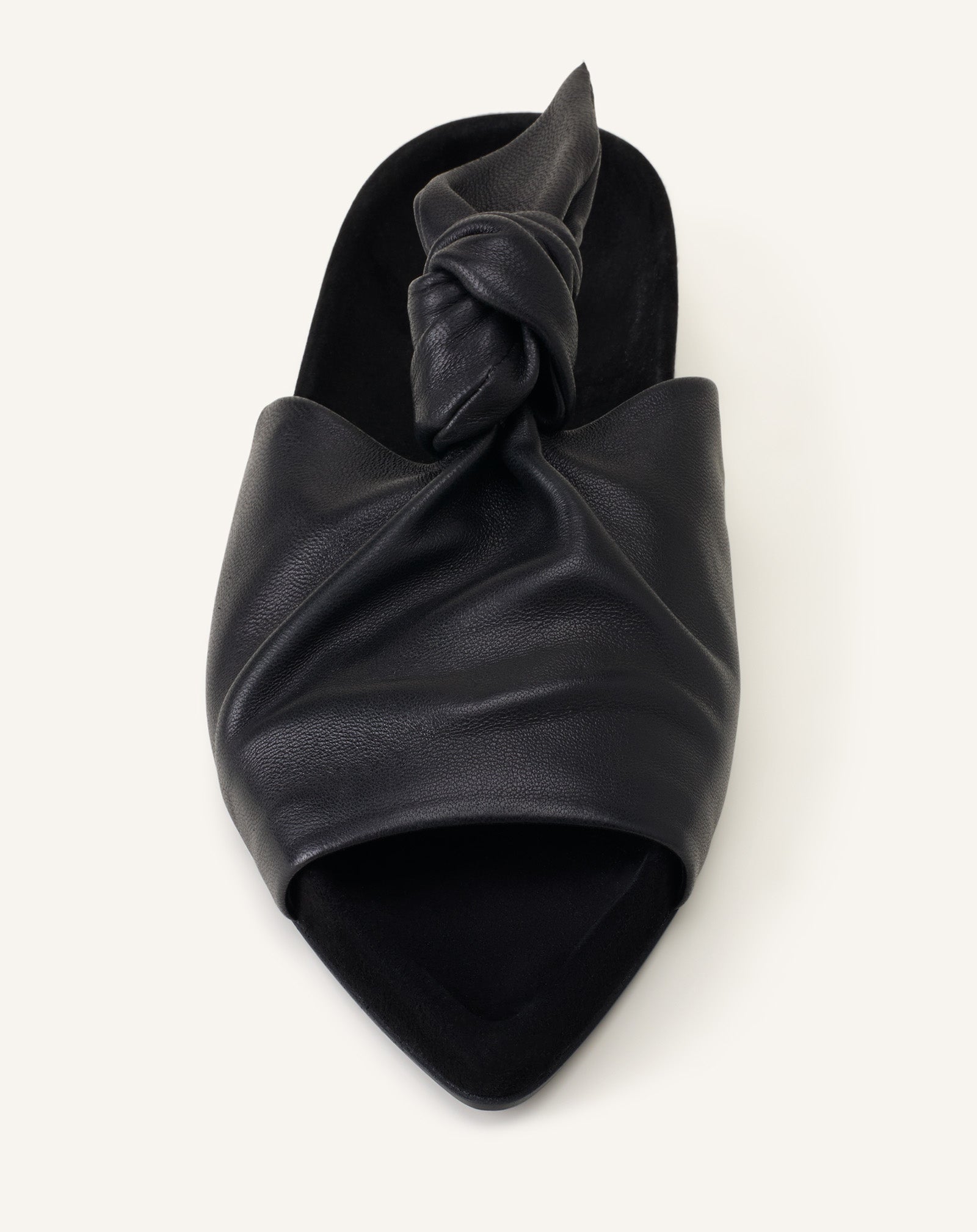 Mule Plate À Noeud Cuir Black | Lanvin Women