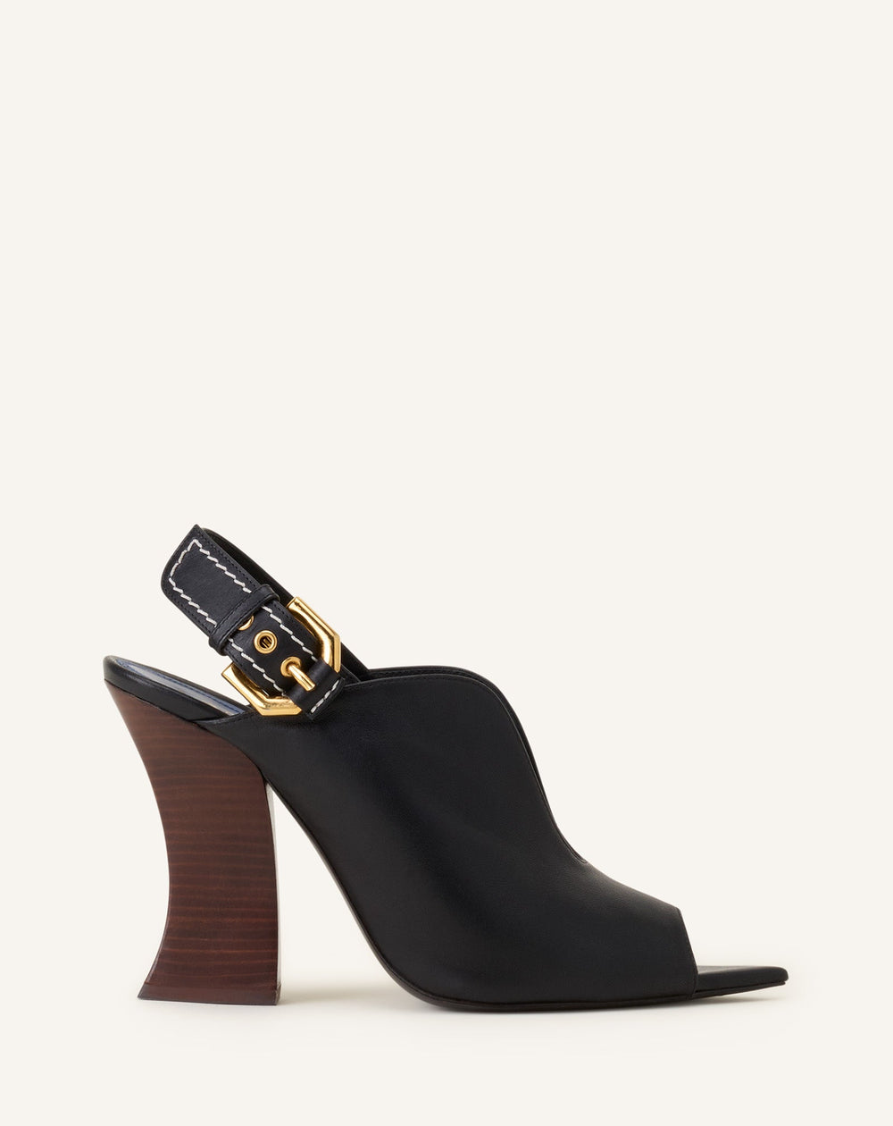 Sandale En Cuir À Boucle 100mm Black | Lanvin Women