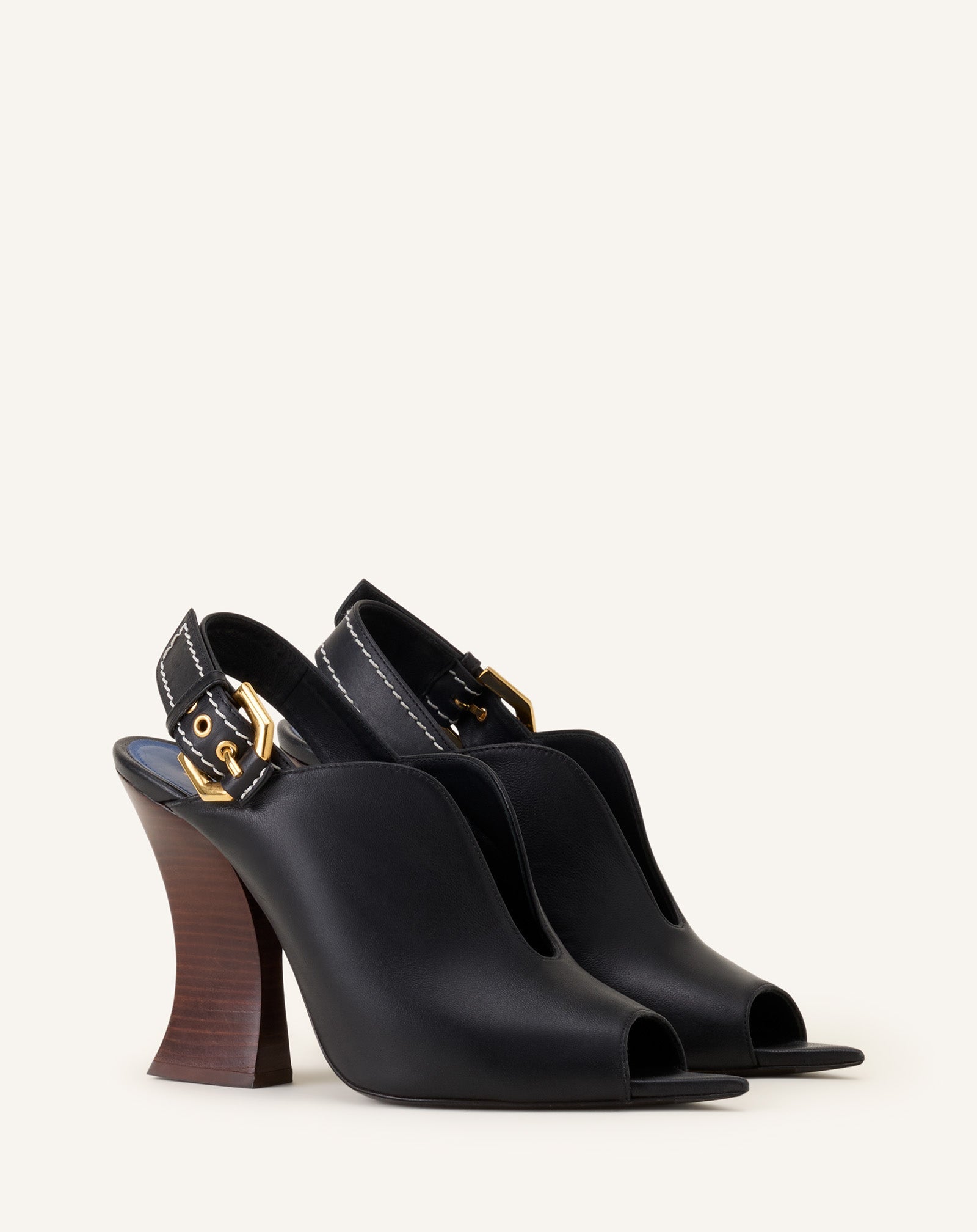 Sandale En Cuir À Boucle 100mm Black | Lanvin Women