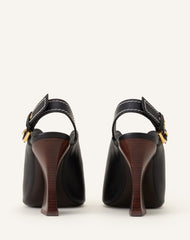 Sandale En Cuir À Boucle 100mm Black | Lanvin Women