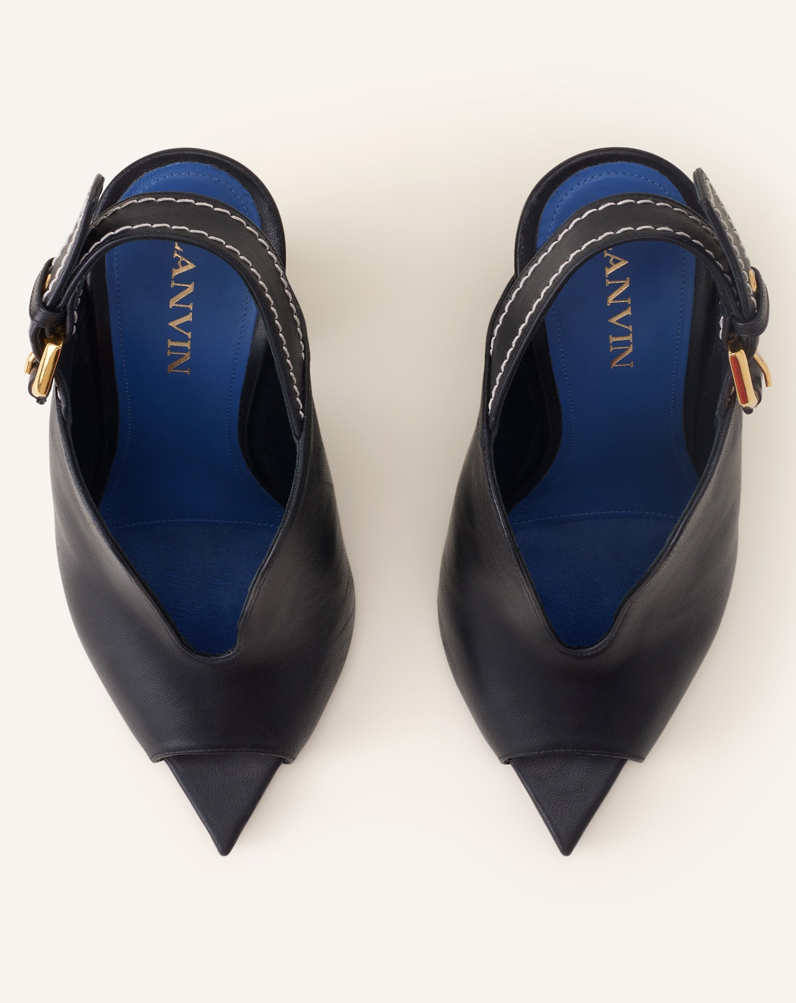 Sandale En Cuir À Boucle 100mm Black | Lanvin Women