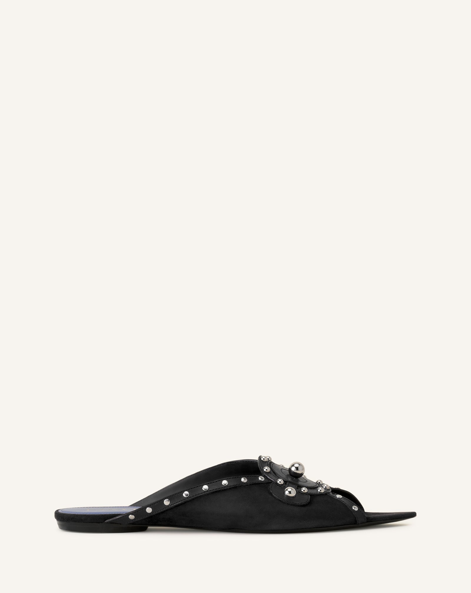 Mule Plate Pointue A Studs Black | Lanvin Women