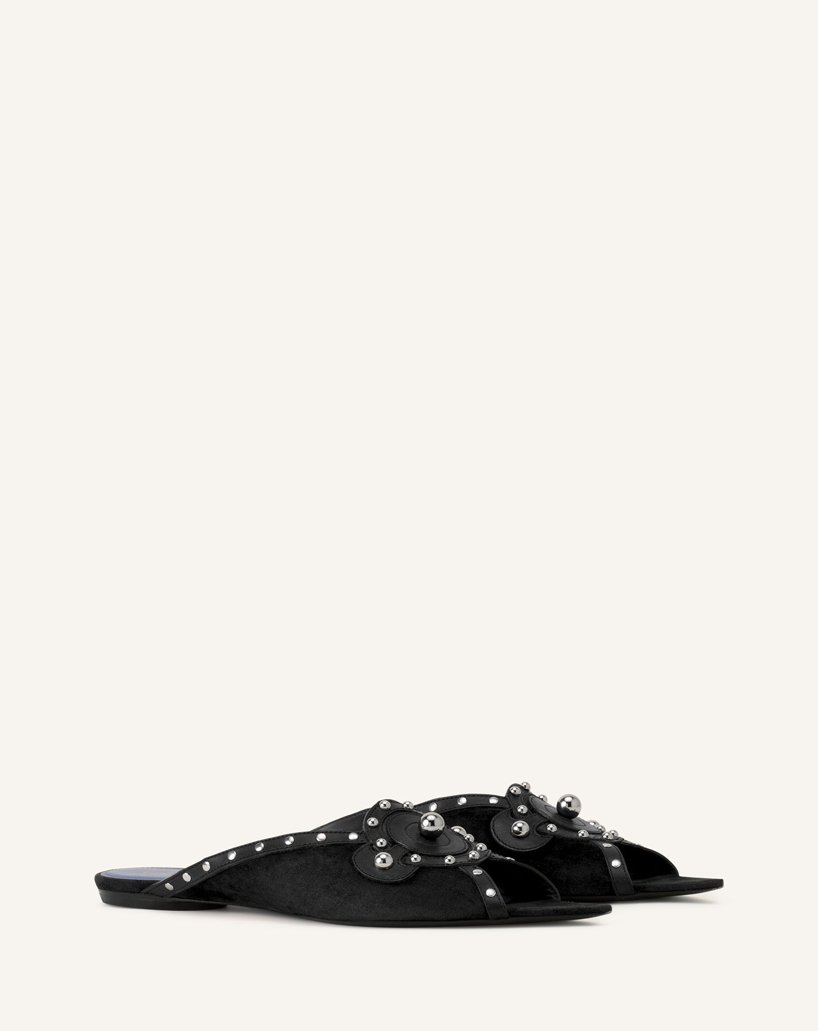 Mule Plate Pointue A Studs Black | Lanvin Women