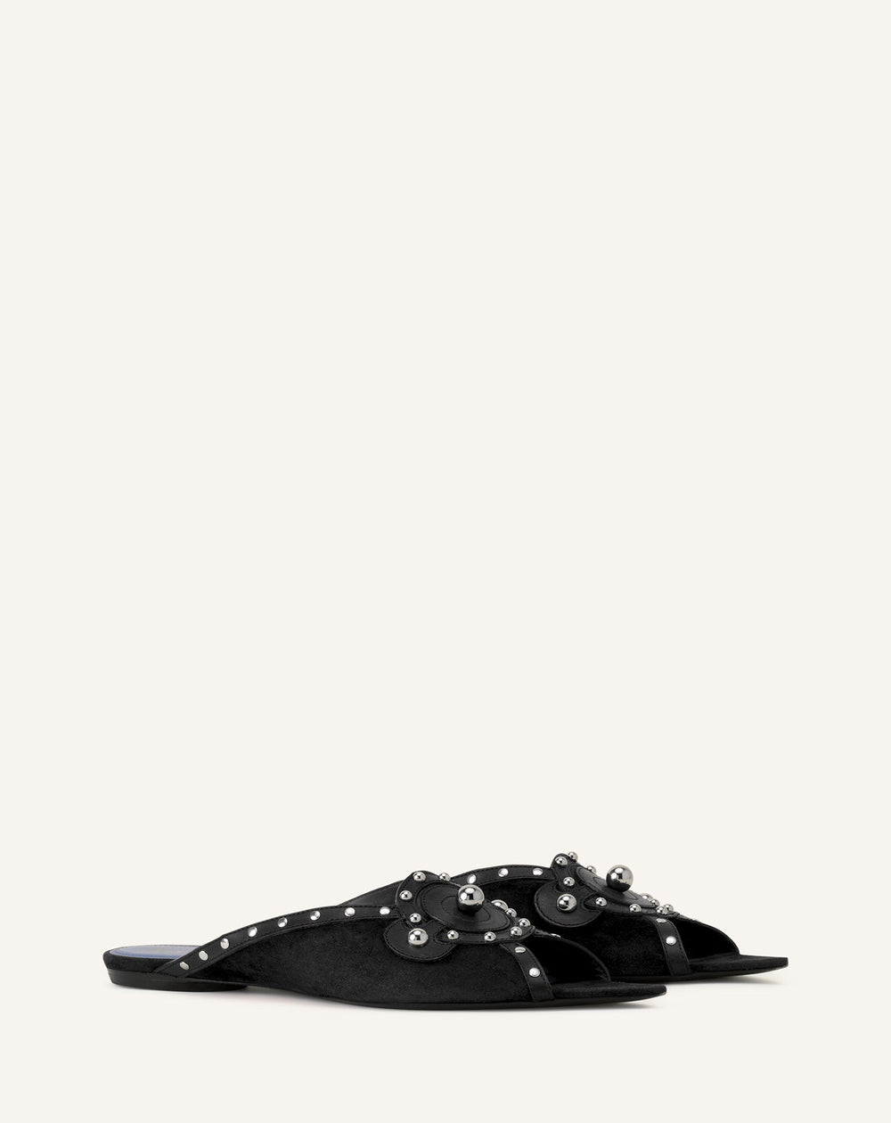 Mule Plate Pointue A Studs Black | Lanvin Women