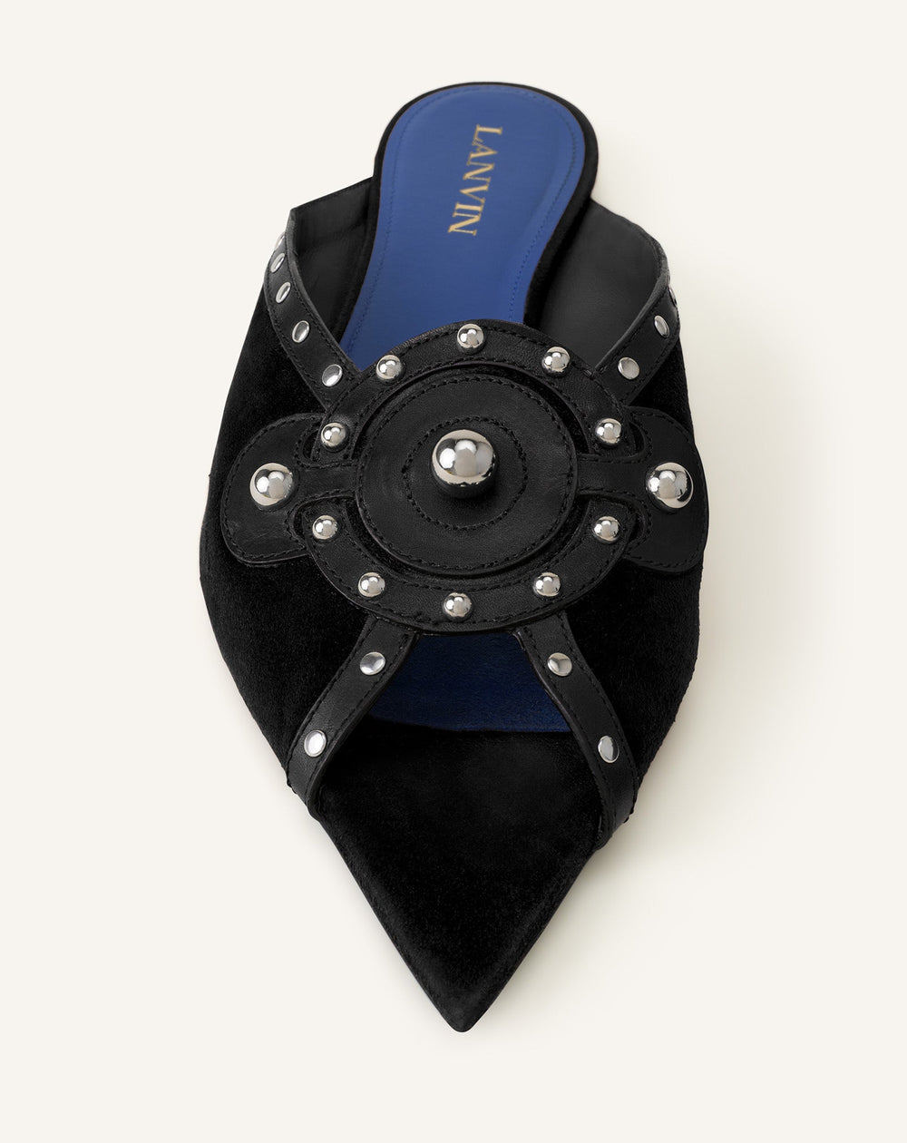 Mule Plate Pointue A Studs Black | Lanvin Women