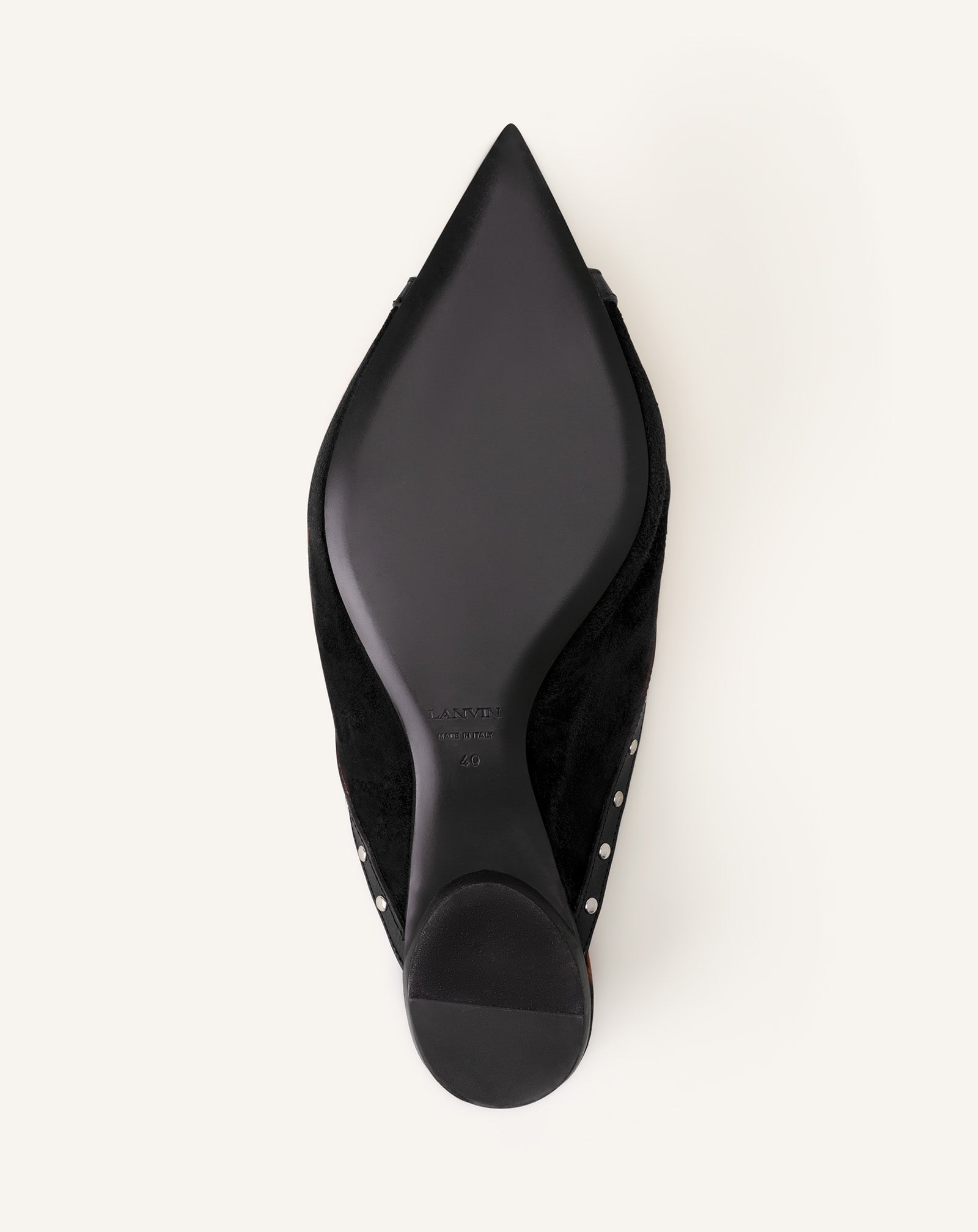 Mule Plate Pointue A Studs Black | Lanvin Women