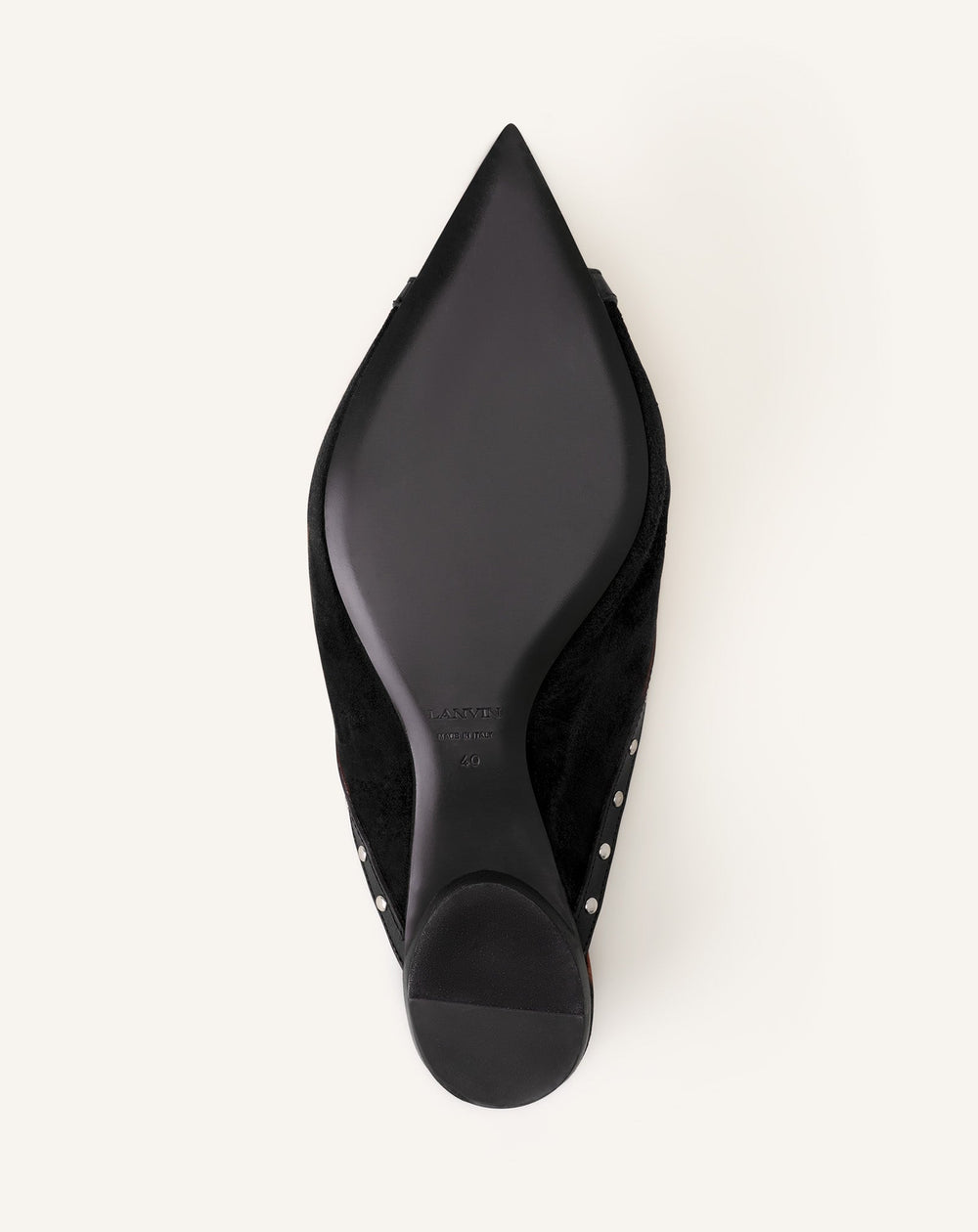 Mule Plate Pointue A Studs Black | Lanvin Women