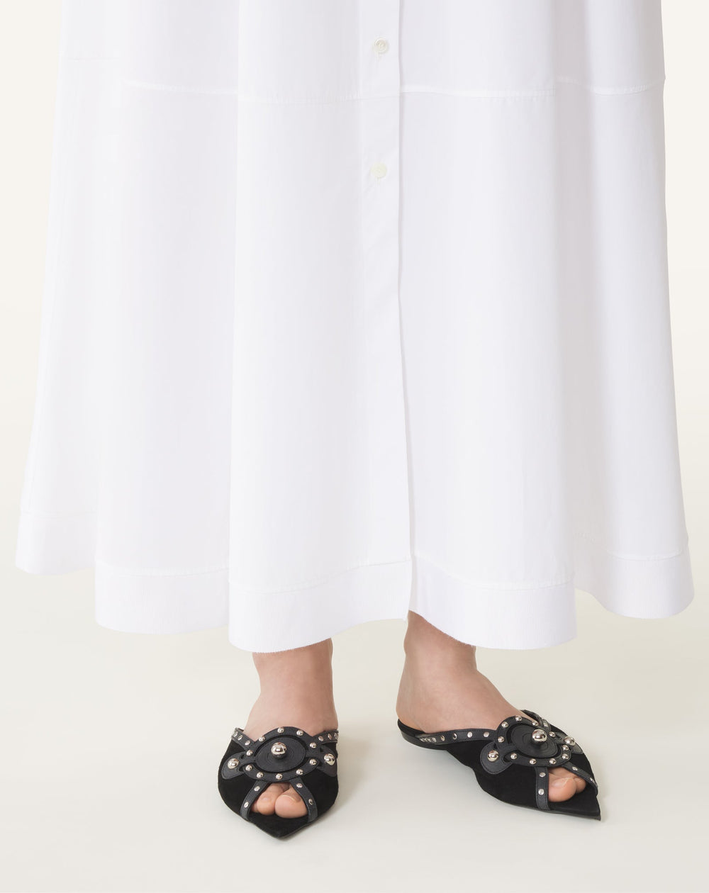 Mule Plate Pointue A Studs Black | Lanvin Women