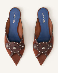 Mule Plate Pointue A Studs Brown | Lanvin Women