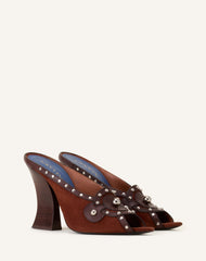 Mule A Clous 100mm Brown | Lanvin Women