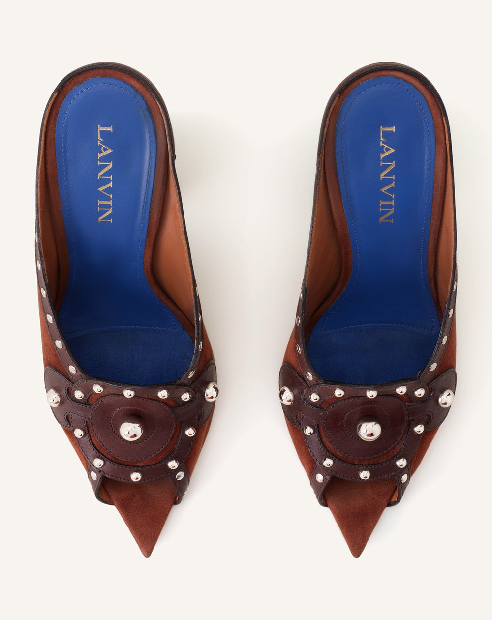 Mule A Clous 100mm Brown | Lanvin Women