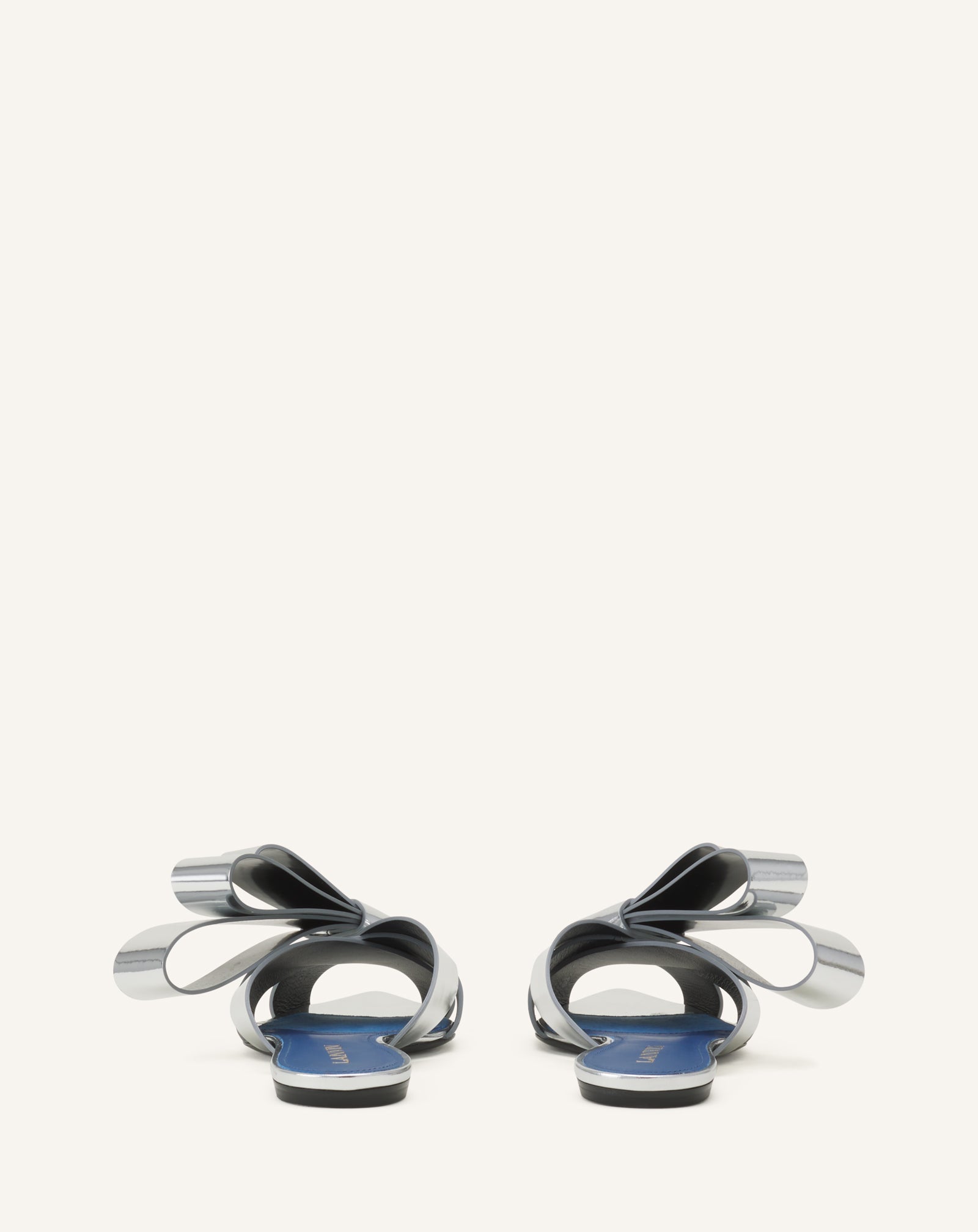 Mule Plates Cadeau En Cuir Metallic Silver | Lanvin Women