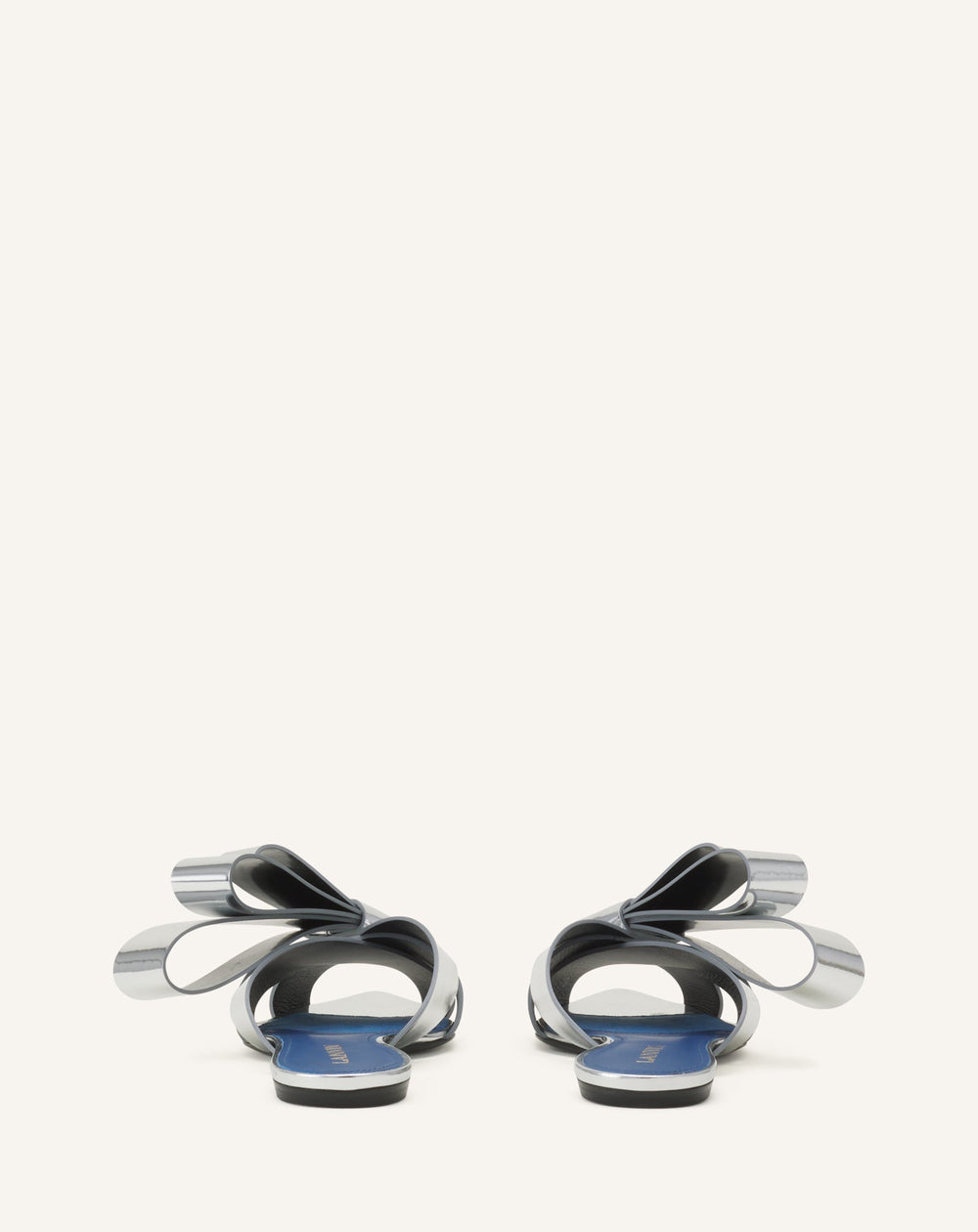 Mule Plates Cadeau En Cuir Metallic Silver | Lanvin Women