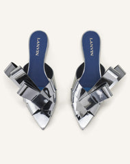 Mule Plates Cadeau En Cuir Metallic Silver | Lanvin Women