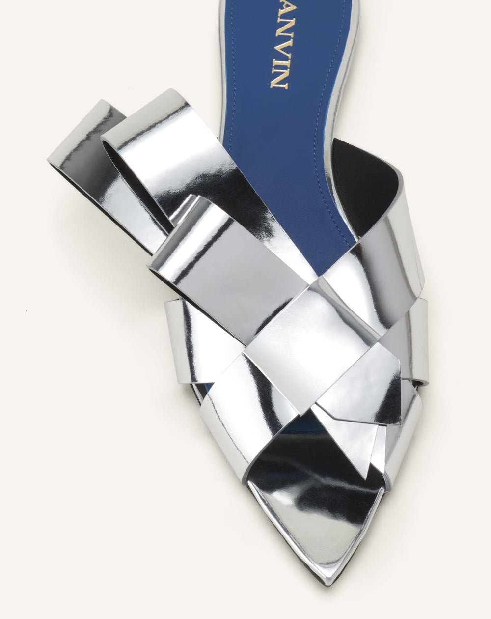 Mule Plates Cadeau En Cuir Metallic Silver | Lanvin Women