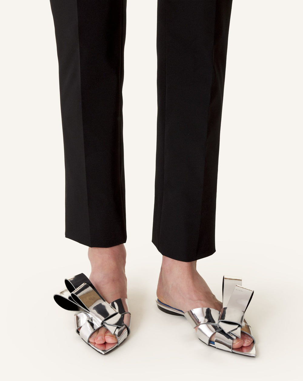 Mule Plates Cadeau En Cuir Metallic Silver | Lanvin Women