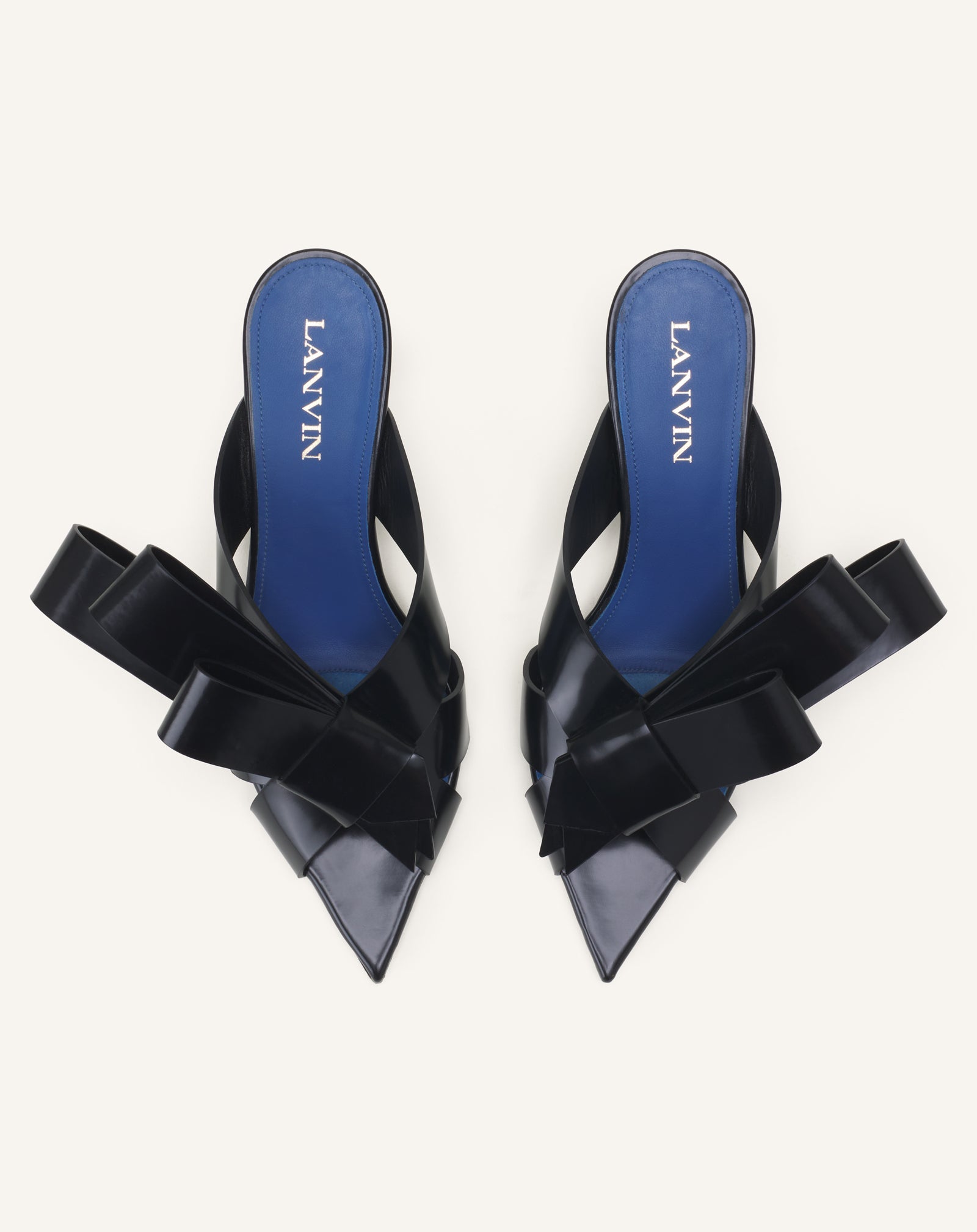 Mule À Talon Cadeau En Cuir Black | Lanvin Women