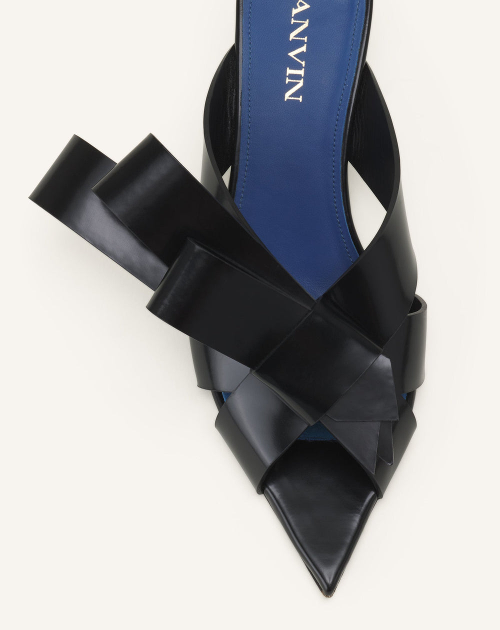 Mule À Talon Cadeau En Cuir Black | Lanvin Women