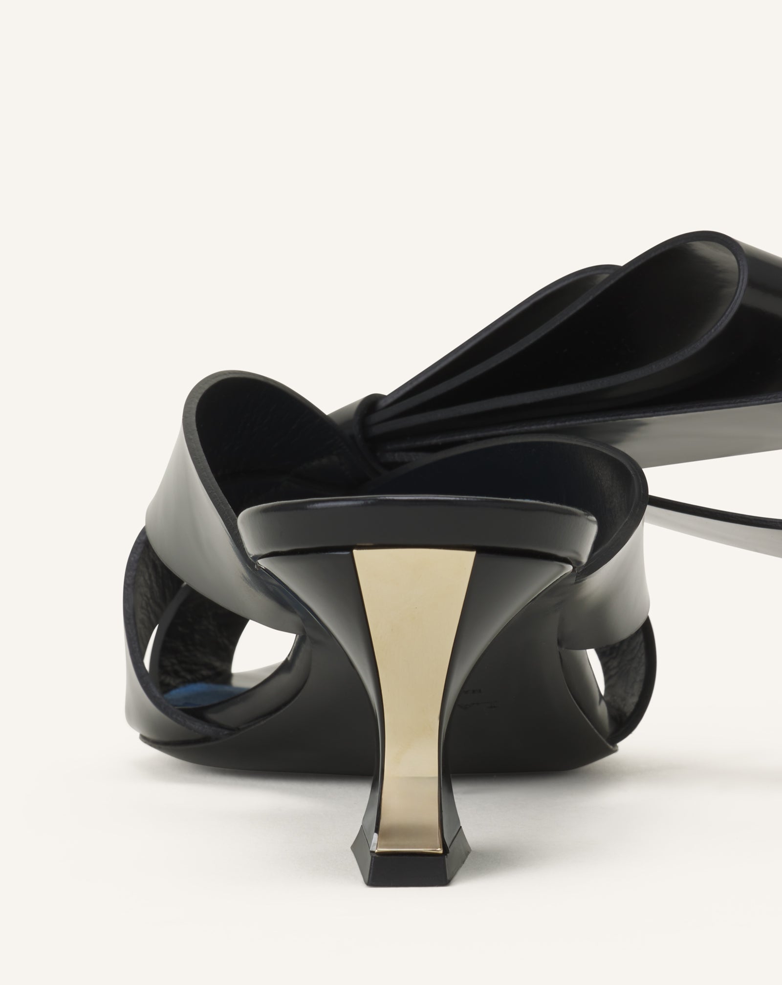 Mule À Talon Cadeau En Cuir Black | Lanvin Women
