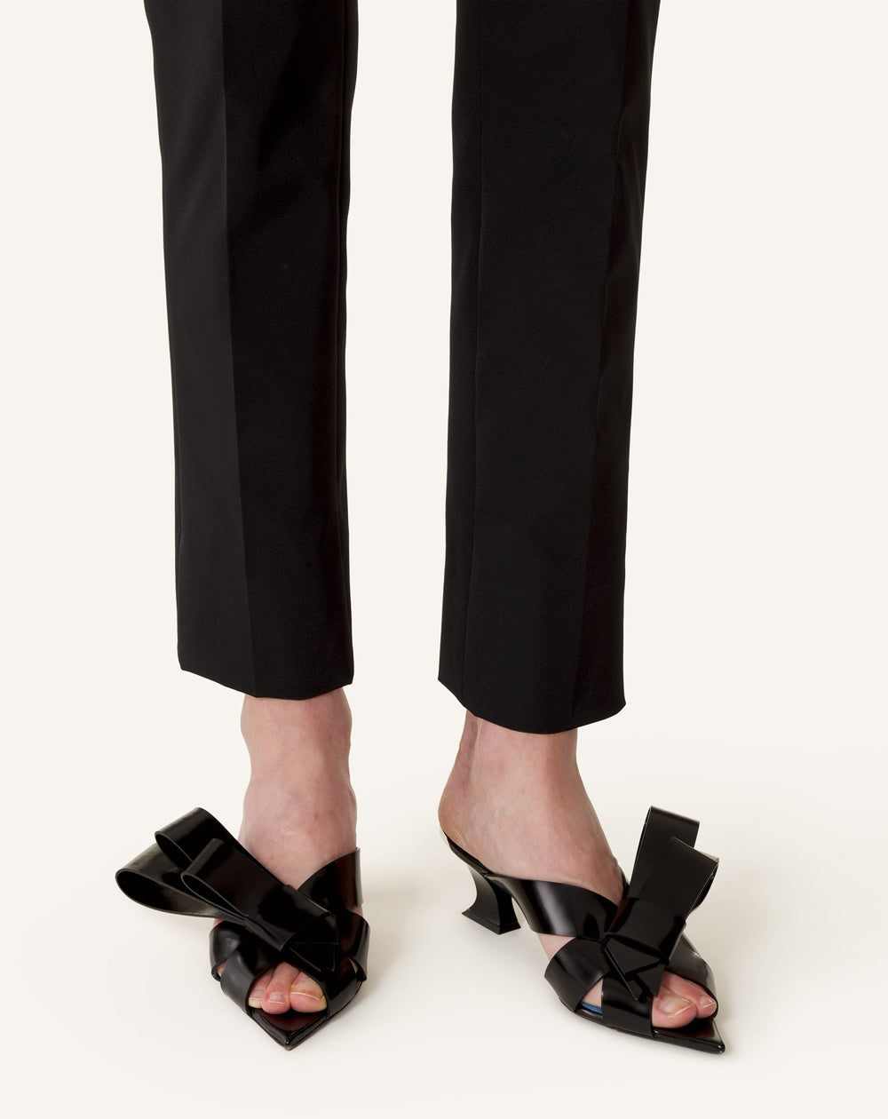 Mule À Talon Cadeau En Cuir Black | Lanvin Women