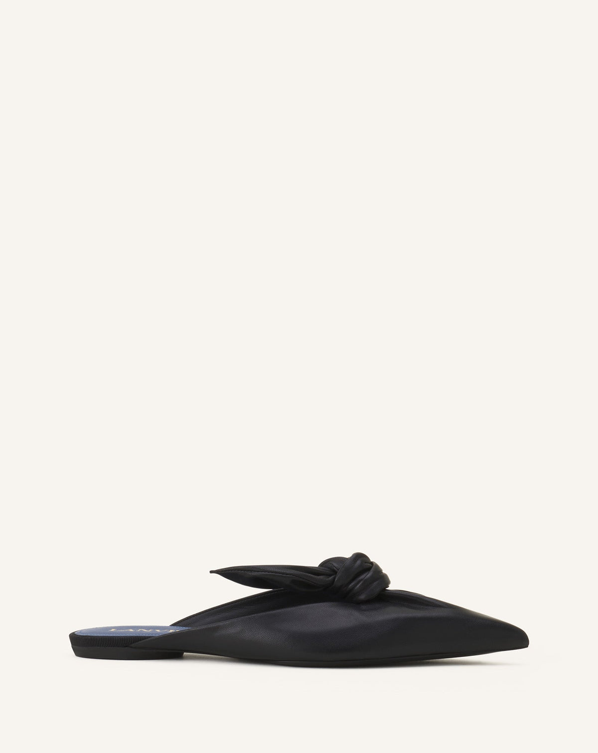 Black Midnight Step Leather Bow Mule | Lanvin Women