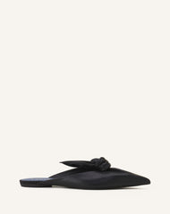 Black Midnight Step Leather Bow Mule | Lanvin Women
