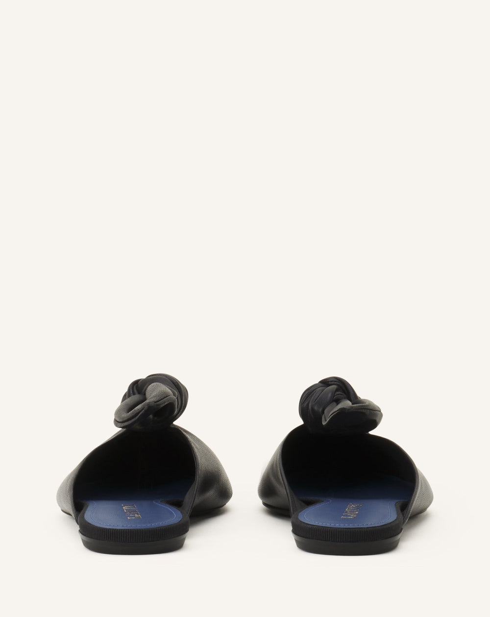 Black Midnight Step Leather Bow Mule | Lanvin Women