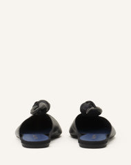 Black Midnight Step Leather Bow Mule | Lanvin Women