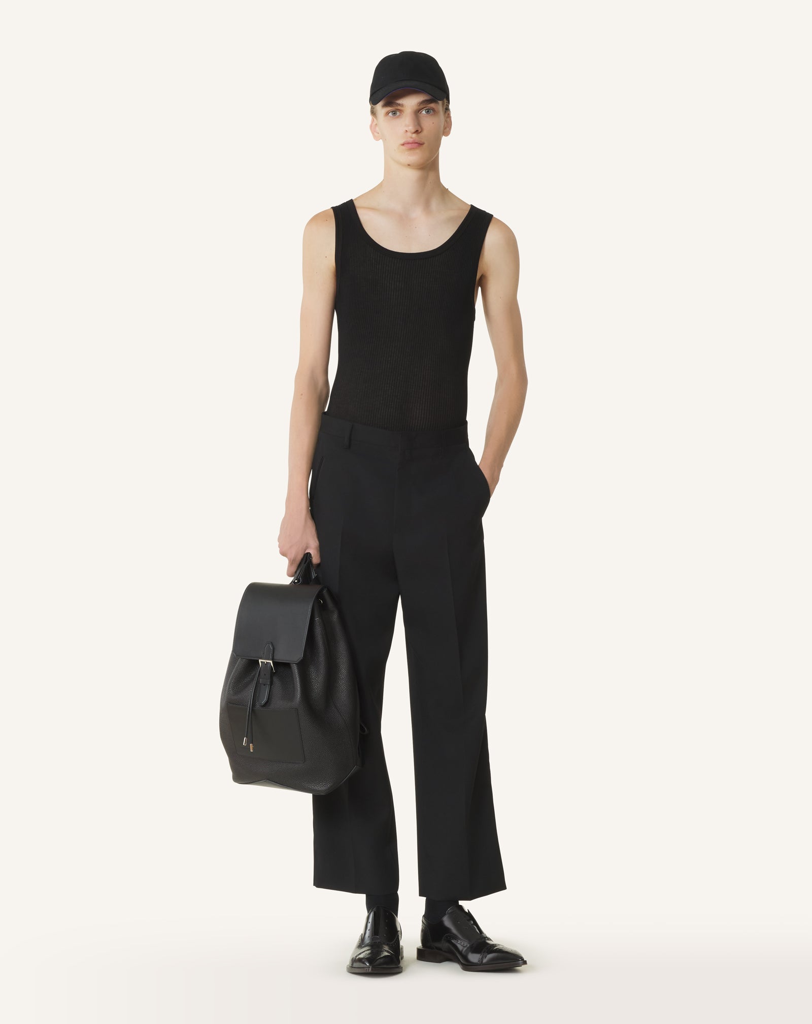 Sac À Dos Zaino En Cuir Black | Lanvin Men