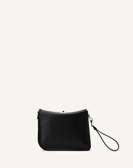 Black Compagnon Asymmetrical Leather Clutch Bag | Lanvin Women