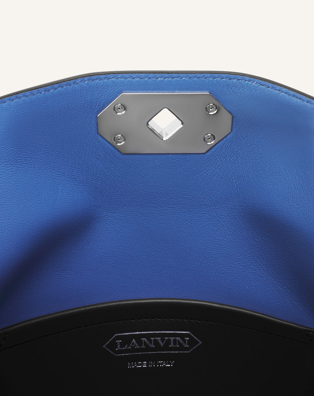 Black Compagnon Asymmetrical Leather Clutch Bag | Lanvin Women