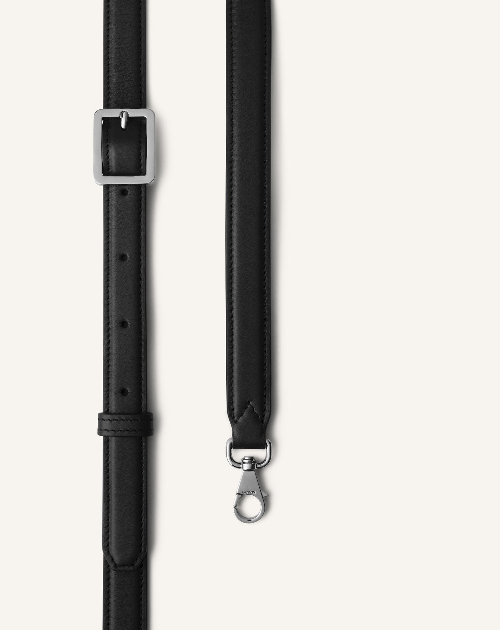 Black Compagnon Asymmetrical Leather Clutch Bag | Lanvin Women