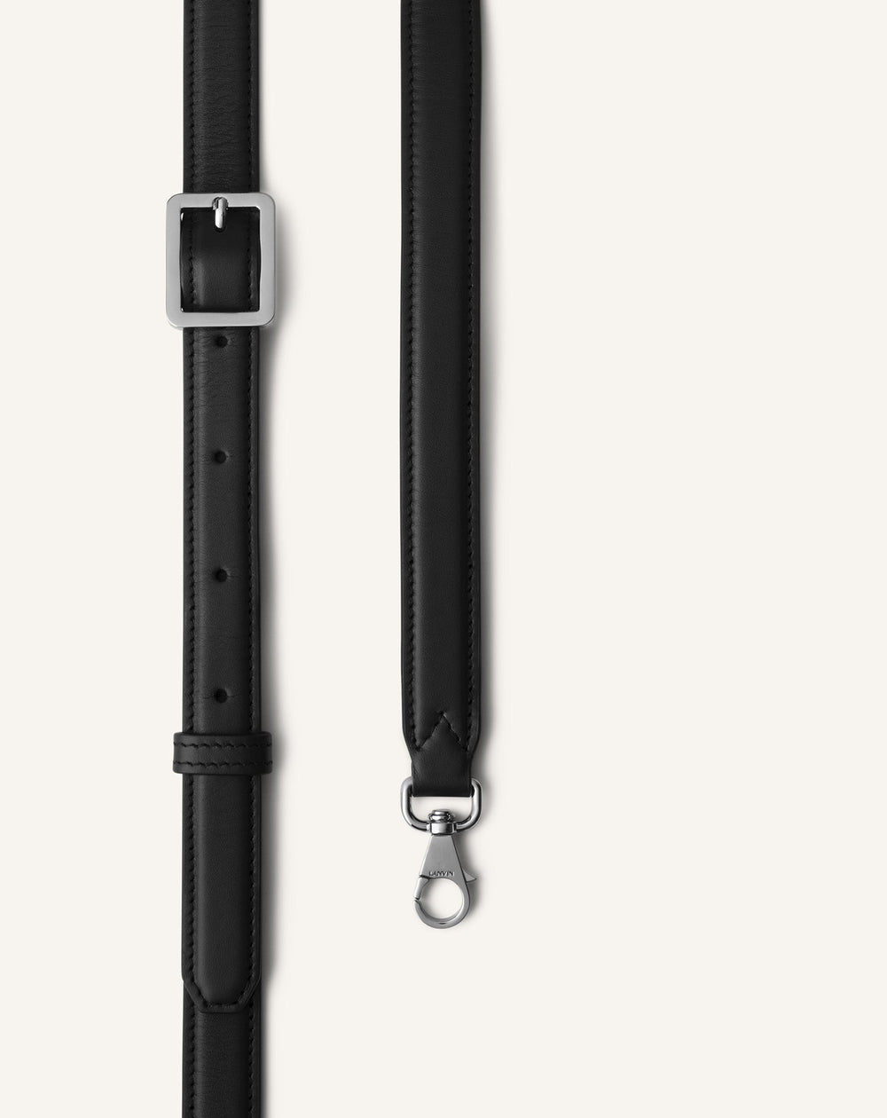 Black Compagnon Asymmetrical Leather Clutch Bag | Lanvin Women